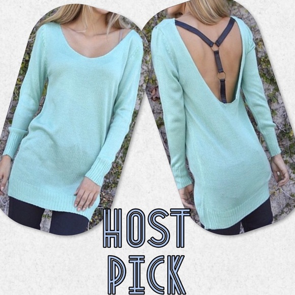 Tops - Deep Neck Knitted Top w/X Back